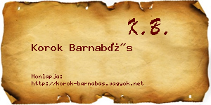 Korok Barnabás névjegykártya